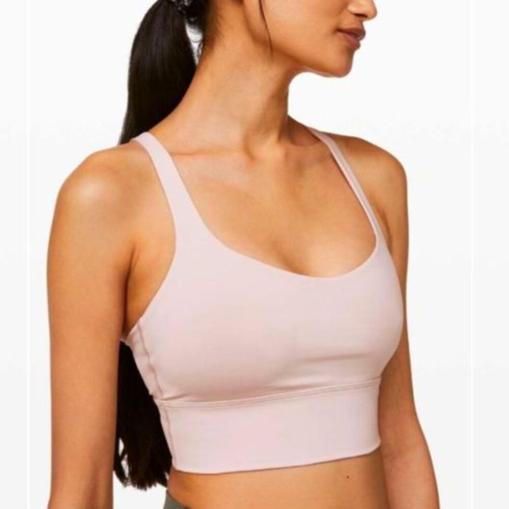 Lululemon Free To Be Blush-Tan Unpadded Strappy Long-Line Sports Bra Size 6